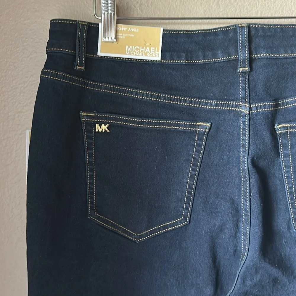 NWT MICHAEL KORS Selma High Rise Midnight Wash Skinny Ankle